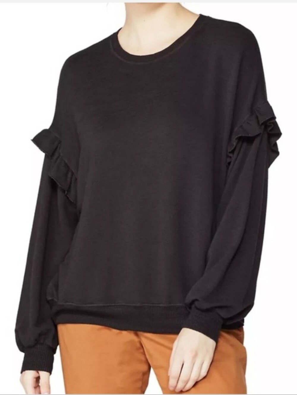 Gap Black Ruffle-Sleeve Top Size Womens XXL